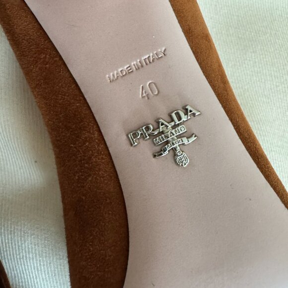 PRADA Ornament-embellished Suede Loafer Pump In Palissaedro, size 40 - Picture 4 of 8